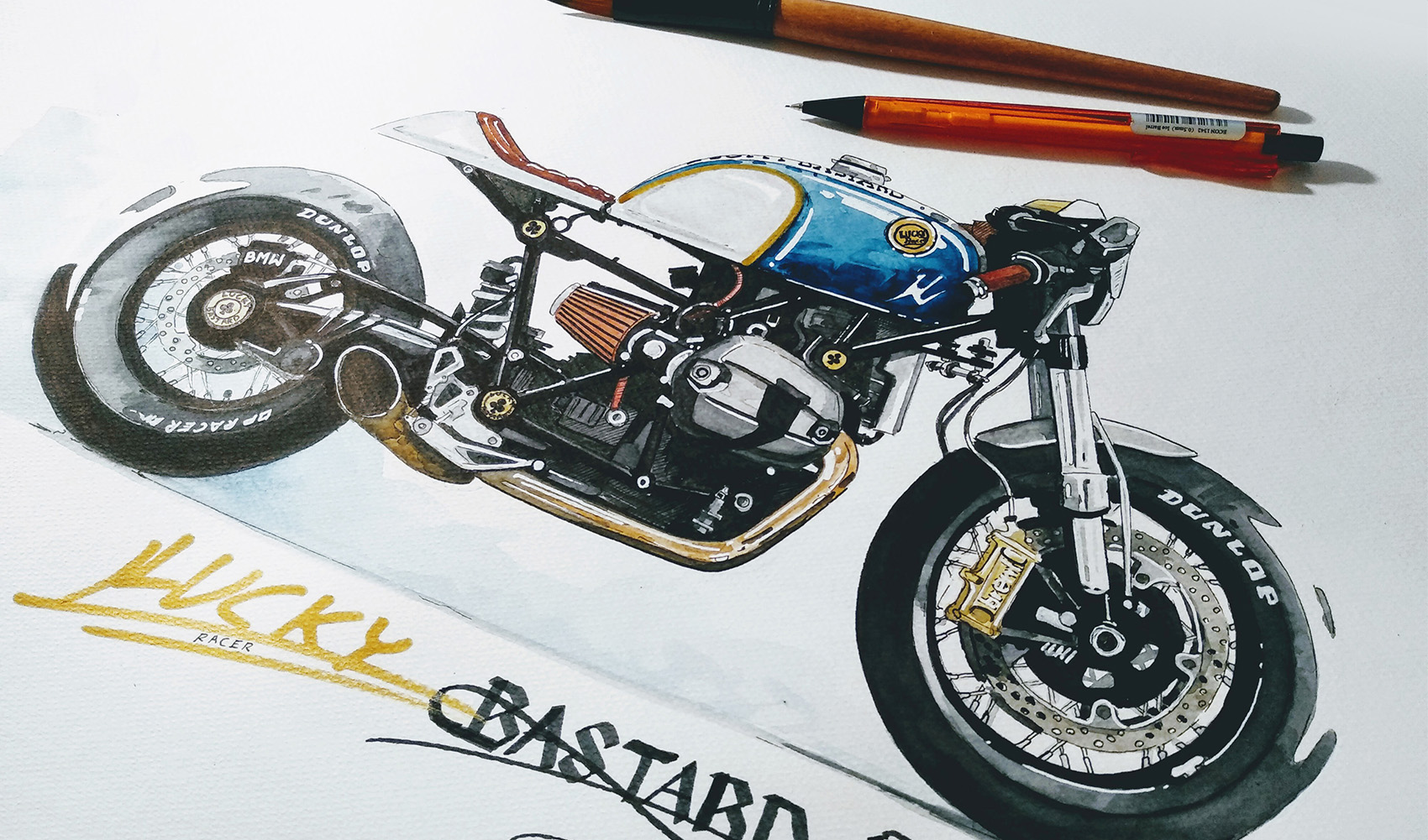 plakat motoryzacja ilustracja motocykle dakkar